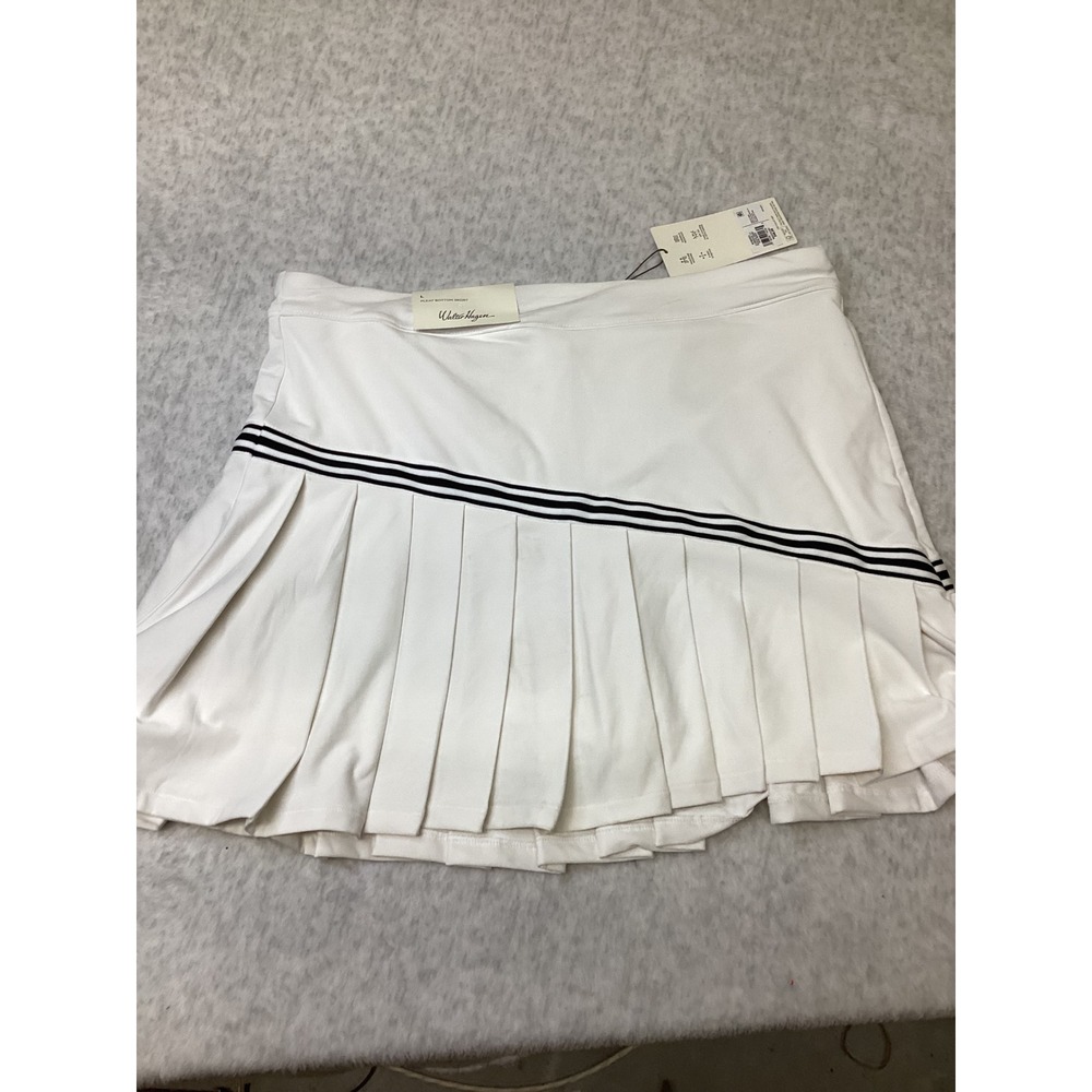 Walter Hagen Womens Clubhouse 17 Pleated Skort Stripe Large NEW needs wash c pic